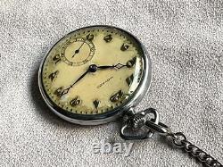 Movado Pocket Watch 1930s Swiss Working Old Vintage Rare 2501TY