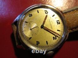 Movado Rare Beautiful Vintage'40 Mechanical All S. Steel Case Swiss Made