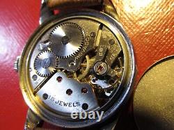 Movado Rare Beautiful Vintage'40 Mechanical All S. Steel Case Swiss Made