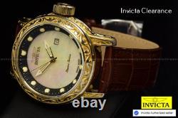 NOS RARE Invicta Vintage 52mm Swiss Made Quartz MOP Dial Brown Tone SS Men Watch
