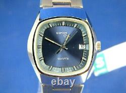 NOS Vintage Sofior Grey Electronic Quartz Watch 1970s Swiss Tissot Cal 2030 RARE