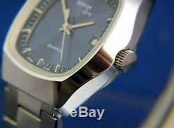 NOS Vintage Sofior Grey Electronic Quartz Watch 1970s Swiss Tissot Cal 2030 RARE