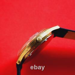 Nevada Bermuda Vintage Watch Rare Dial Black Leather Mens Swiss