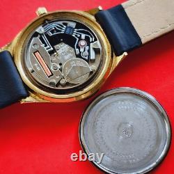Nevada Bermuda Vintage Watch Rare Dial Black Leather Mens Swiss