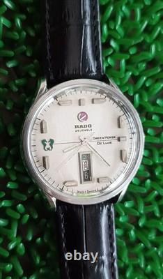 Nice & Rare Vintage Rado Green Horse Deluxe Automatic 25 Jewels Swiss Made Watch
