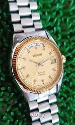 Nice & Rare Vintage Tissot Seastar Day Date Automatic Swiss made Watch Gent size