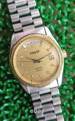 Nice & Rare Vintage Tissot Seastar Day Date Automatic Swiss made Watch Gent size