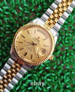Nice & Rare Vintage Titoni Cosmo King Automatic 25 Jewels Swiss 2 tone Watch