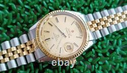 Nice & Rare Vintage Titoni Cosmo King Automatic 25 Jewels Swiss 2 tone Watch