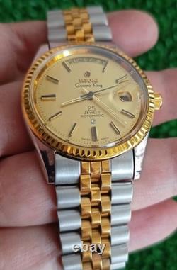 Nice & Rare Vintage Titoni Cosmo King Automatic 25 Jewels Swiss 2 tone Watch