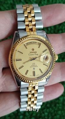 Nice & Rare Vintage Titoni Cosmo King Automatic 25 Jewels Swiss 2 tone Watch