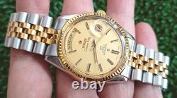 Nice & Rare Vintage Titoni Cosmo King Automatic 25 Jewels Swiss 2 tone Watch