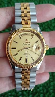 Nice & Rare Vintage Titoni Cosmo King Automatic 25 Jewels Swiss 2 tone Watch