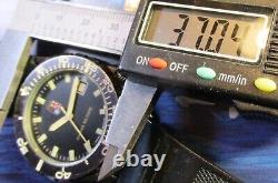 North Eagles Marina Militare Vintage'80 Rare Black Military Watch Swiss