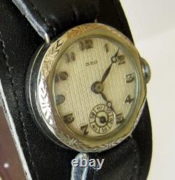 Nos Art Deco Men's Vintage Rare Ww2 Era Sub Second Men's Swiss Watch Deo # 95c