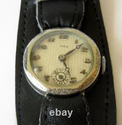 Nos Art Deco Men's Vintage Rare Ww2 Era Sub Second Men's Swiss Watch Deo # 95c