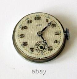 Nos Art Deco Men's Vintage Rare Ww2 Era Sub Second Men's Swiss Watch Deo # 95c