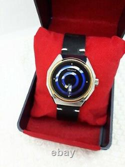Nos Sandoz Auto 25 Mystery Blue Dial Rare Mens Watch Swiss Day/date Top Condi
