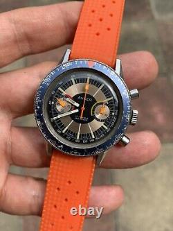 ON SALE! Rare Colorful Anker Vintage Chronograph Mens Watch 38,6mm Steel Swiss