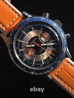 ON SALE! Rare Colorful Anker Vintage Chronograph Mens Watch 38,6mm Steel Swiss
