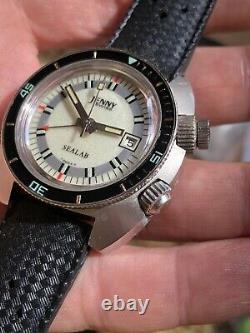 ON SALE Rare Vintage Jenny Sealab Diver Alarm Mens Watch 39mm Swiss Cal. AS 1931