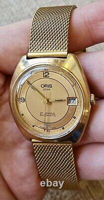 ORIS RARE Vintage Gold Tone Automatic- Men's SWISS Watch-COLLECTORS