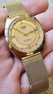 ORIS RARE Vintage Gold Tone Automatic- Men's SWISS Watch-COLLECTORS