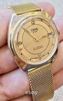 ORIS RARE Vintage Gold Tone Automatic- Men's SWISS Watch-COLLECTORS