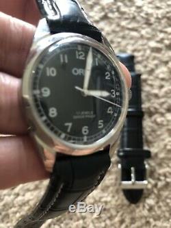 ORIS VINTAGE 17 JEWELS Shockproof SWISS Black & Silver Dial RARE NEVER WORN