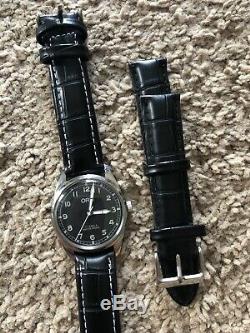 ORIS VINTAGE 17 JEWELS Shockproof SWISS Black & Silver Dial RARE NEVER WORN