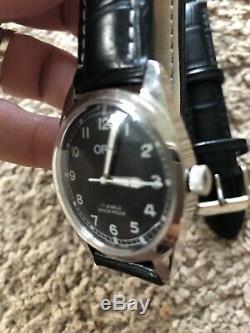 ORIS VINTAGE 17 JEWELS Shockproof SWISS Black & Silver Dial RARE NEVER WORN