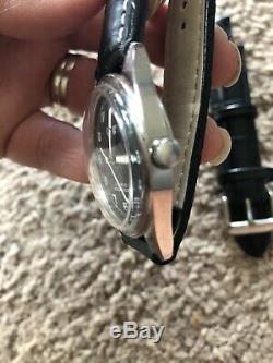 ORIS VINTAGE 17 JEWELS Shockproof SWISS Black & Silver Dial RARE NEVER WORN