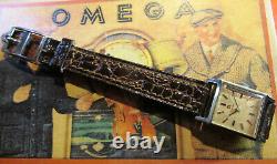 Omega Fine Rare Vintage'40 Rectangular S. Steel Lady Swiss Made