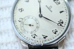 Omega Vintage 1934`s converted to wrist Pocket Men`s rare Swiss watch Metal Dial