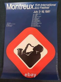 Original Montreux Jazz Festival Poster from 1981 Rare Vintage Swiss Print