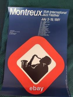 Original Montreux Jazz Festival Poster from 1981 Rare Vintage Swiss Print