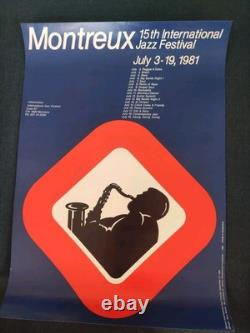 Original Montreux Jazz Festival Poster from 1981 Rare Vintage Swiss Print