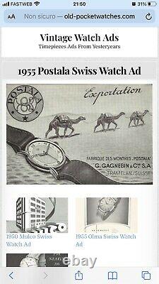 Orologio Watch Postala Landeron Swiss Made Rare Chronograph Vintage 36/37mm