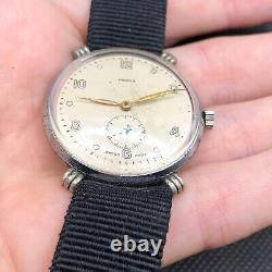 PIERCE Vintage Military Swiss Watch 35mm Rare