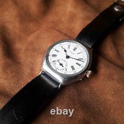 Paul MOSER Gents Antique Rare Swiss Wrist Watch WW I 1 Enamel Dial 1910s For Men