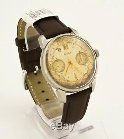 RARE 1930's DOXA SA stainless steel Swiss made chronograph watch Cal Landeron 48