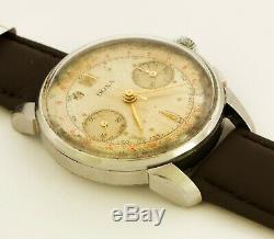 RARE 1930's DOXA SA stainless steel Swiss made chronograph watch Cal Landeron 48