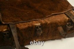 RARE @ 1950 Vintage Swiss Army Medic Military Backpack/Rucksack Fur & Leather