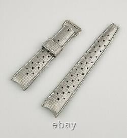 RARE 19mm VINTAGE TROPIC GREY NOS DIVERS WATCH STRAP BAND CURVED 1960s SWISS