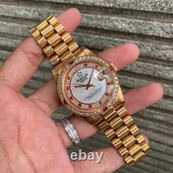 RARE Blansacar President Horological MOP Dial Automatic Swiss Diamond Vintage
