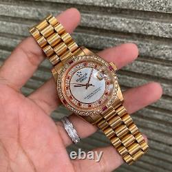 RARE Blansacar President Horological MOP Dial Automatic Swiss Diamond Vintage