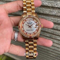 RARE Blansacar President Horological MOP Dial Automatic Swiss Diamond Vintage