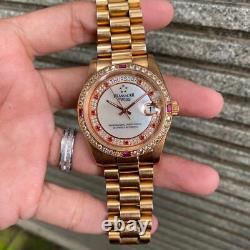 RARE Blansacar President Horological MOP Dial Automatic Swiss Diamond Vintage
