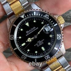 RARE Bulova Oceanographer Automatic ETA Swiss Made Two Tone Vintage Watch