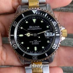 RARE Bulova Oceanographer Automatic ETA Swiss Made Two Tone Vintage Watch